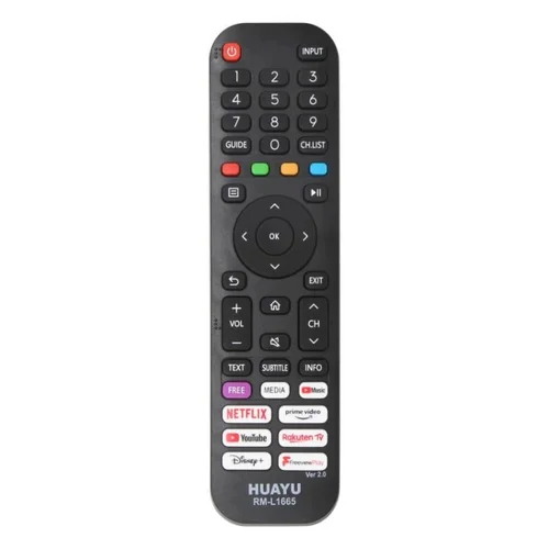 Pilot do Hisense Smart TV RM-L1665 V2 HUAYU Netflix YouTube Prime Video Disney+