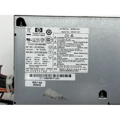 ZASILACZ ATX HP PS-6361-5 460968-001 365W DO KOMPUTERA PC - zdjęcie 2