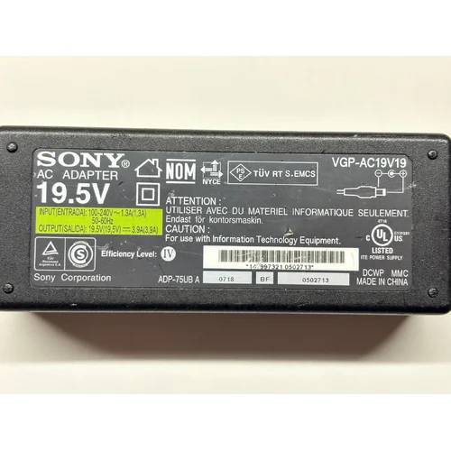 ZASILACZ DO LAPTOPA SONY VGP-AC19V19 19.5V 3.9A - zdjęcie 1