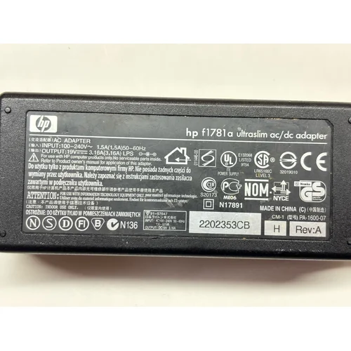 ZASILACZ DO LAPTOPA HP F1781A 19V 3.16A - zdjęcie 1
