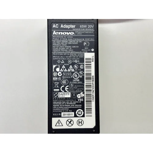 ZASILACZ DO LAPTOPA LENOVO 92P1154 20V 3.25A + KABEL ZASILAJĄCY - zdjęcie 1