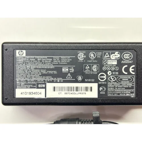 ZASILACZ DO LAPTOPA HP PA-1650-02C 18.5V 3.5A + KABEL ZASILAJĄCY - zdjęcie 1
