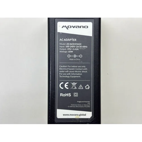 ZASILACZ DO LAPTOPA ACER MOVANO ZZACE19342C 19V 3.42A + KABEL ZASILAJĄCY - zdjęcie 1