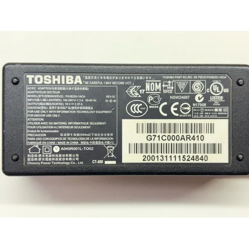 ZASILACZ DO LAPTOPA TOSHIBA PA3822U-1ACA 19V 2.37A - zdjęcie 1
