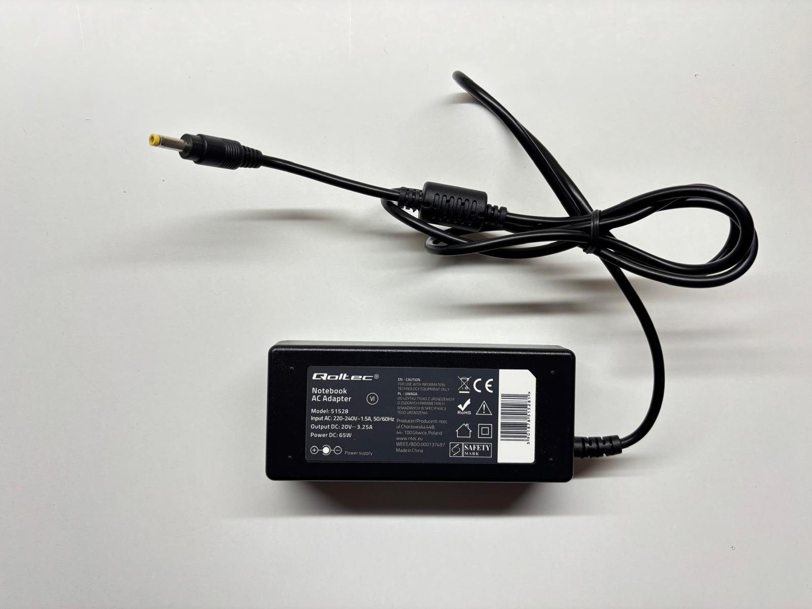 ZASILACZ DO LAPTOPA LENOVO QOLTEC 51528 20V 3.25A